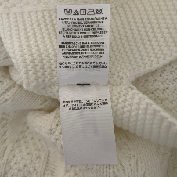J.Crew Fisherman Women's White Cable Knit Poncho Sweater, One Size - Picture 8 of 10